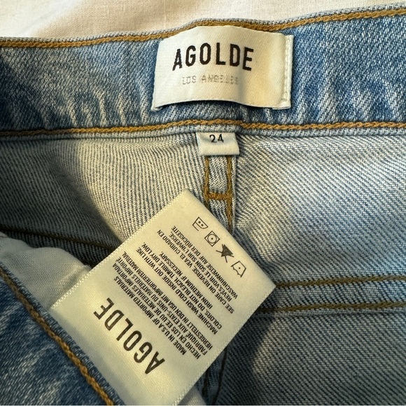 Agolde 24 Straight Leg Distressed High Waist Jeans - Picture 8 of 8